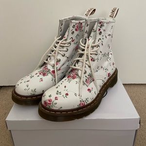 Dr. Martens 1460 Pink and White Floral Boots